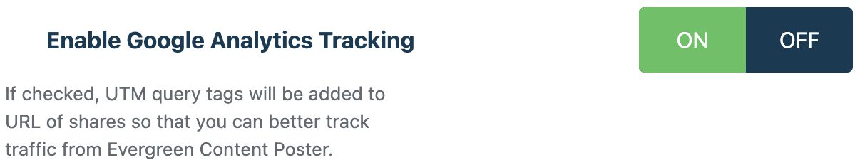 Enabling Google Analytics tracking with the Evergreen Content Poster