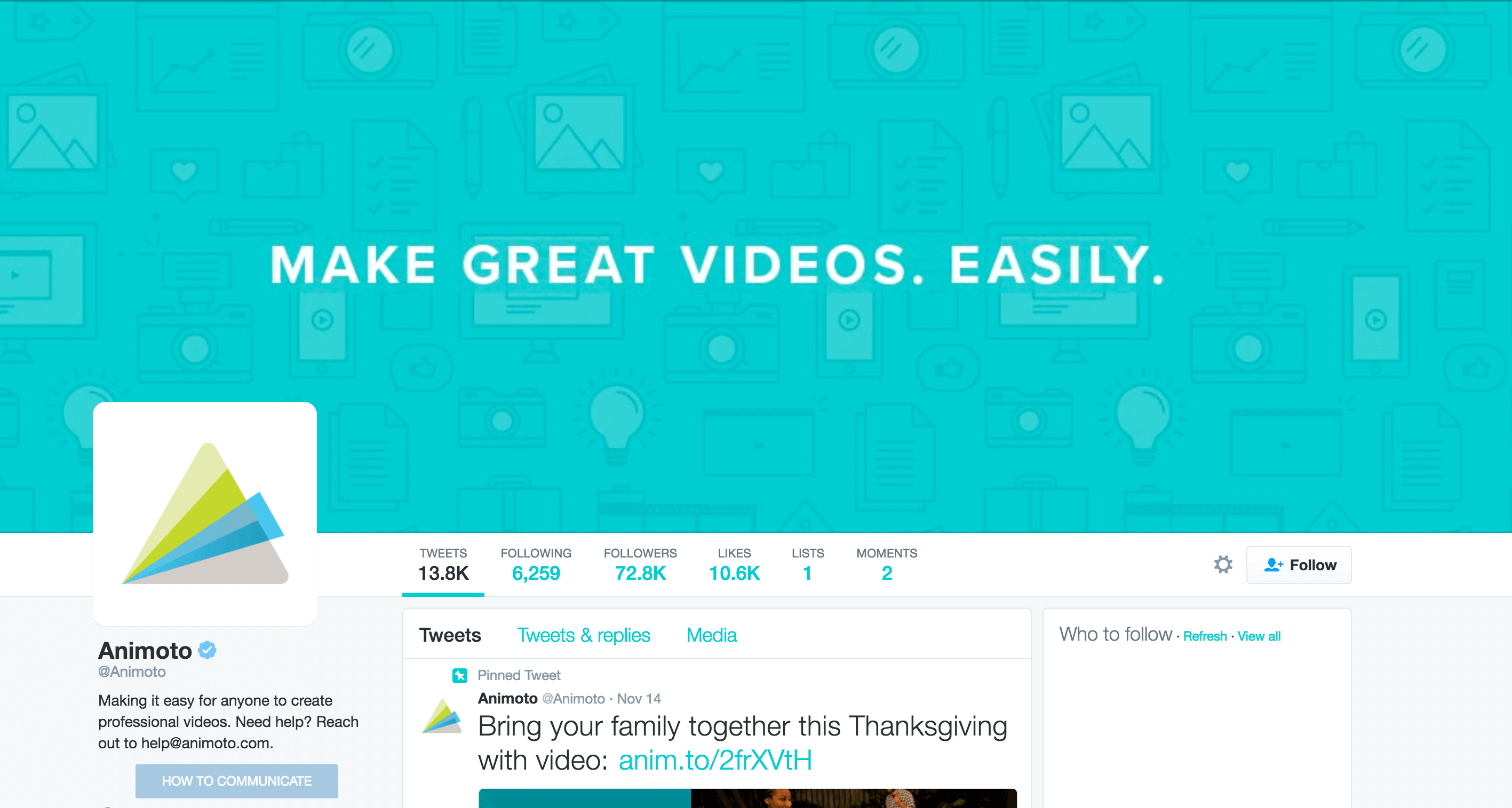 Animoto on Twitter