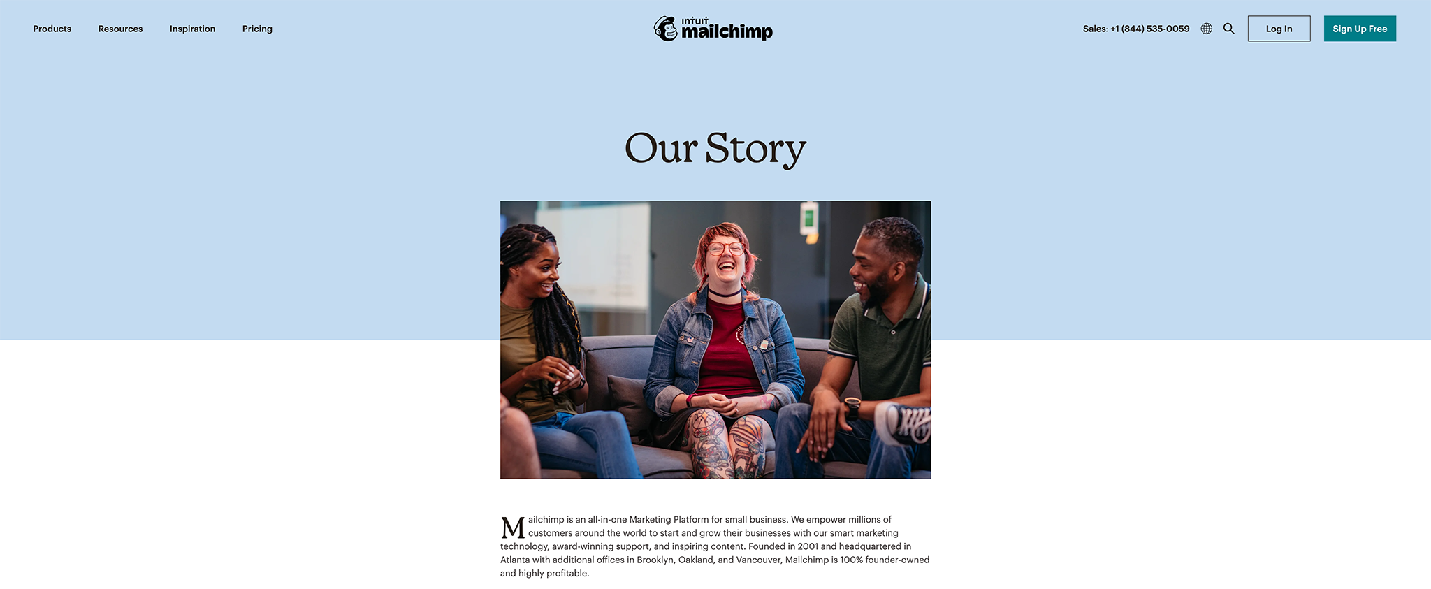 The 9 Most Important Pages for Your Business Website (& How to Optimize Them) 3 The Mailchimp about us page