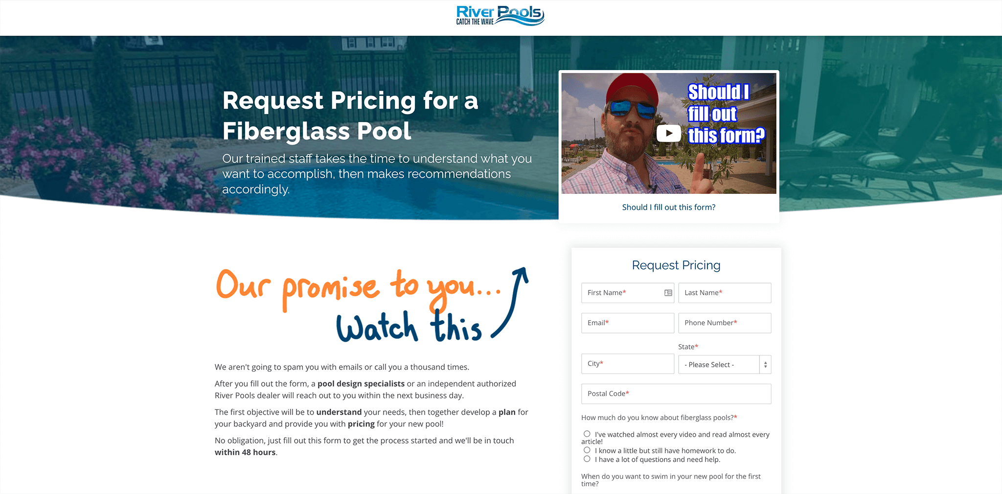 The 9 Most Important Pages for Your Business Website (& How to Optimize Them) 5 Riverpools has an epic YouTube video clearly explaining what you get when you contact them