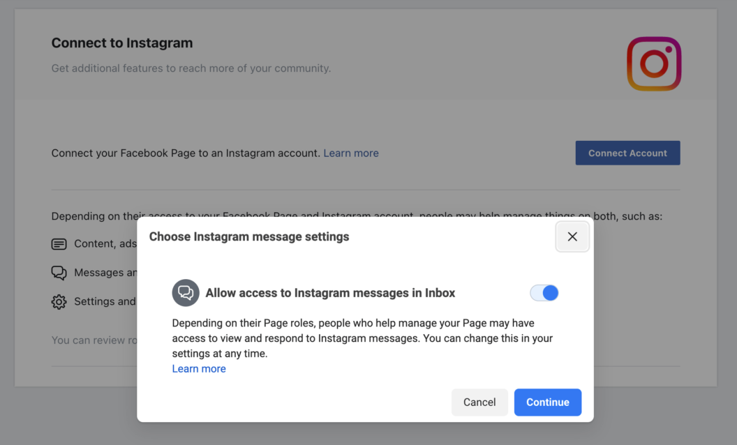 Convert Personal to Business Instagram account - allow instagram inbox access
