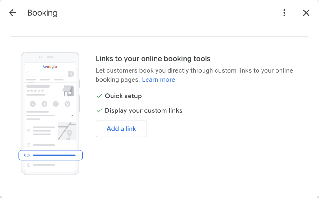 Adding a third-party booking tool to your Google Business Profile